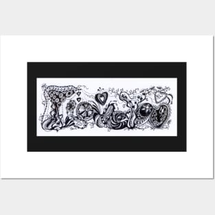 I Love You Aussie Tangle Black & White Posters and Art